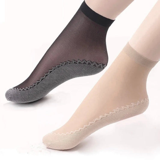 10 Pairs of Women's Silk-Soft Cotton Non-Slip Socks