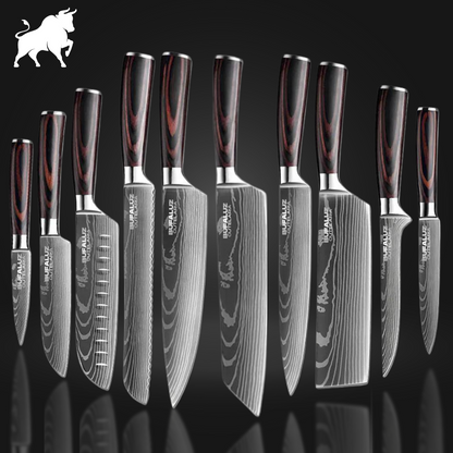 Master Knife Set - Damascus Steel Finish