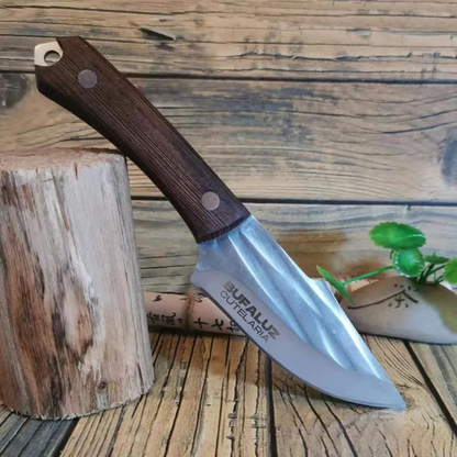 Handmade Knife Cactus  - Hand-Forged + Leather Sheath