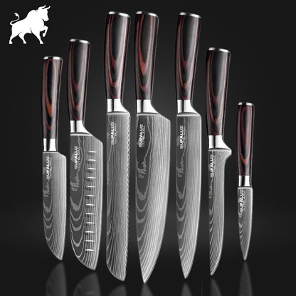 Master Knife Set - Damascus Steel Finish