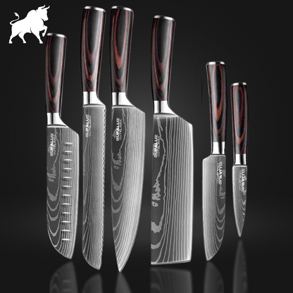 Master Knife Set - Damascus Steel Finish