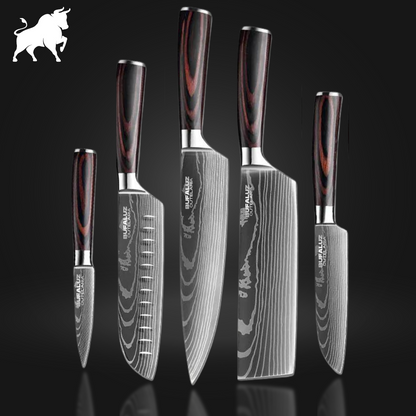 Master Knife Set - Damascus Steel Finish