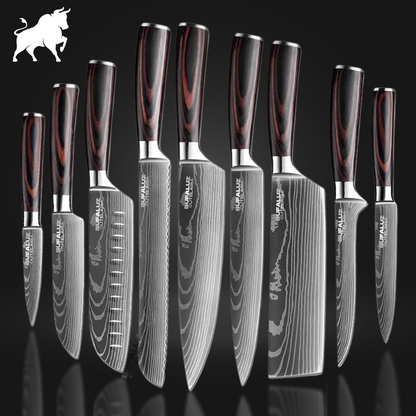 Master Knife Set - Damascus Steel Finish