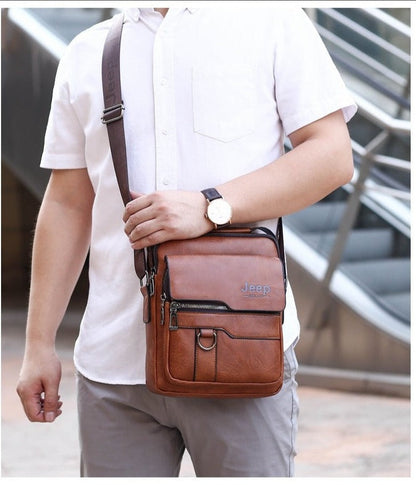 Men's Leather Jеер Bag + Free Leather Wallet