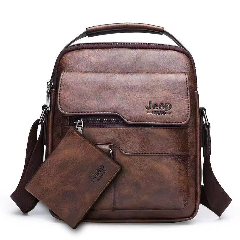 Men's Leather Jеер Bag + Free Leather Wallet