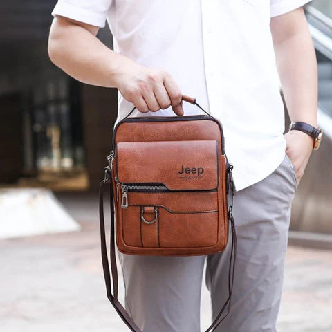 Men's Leather Jеер Bag + Free Leather Wallet