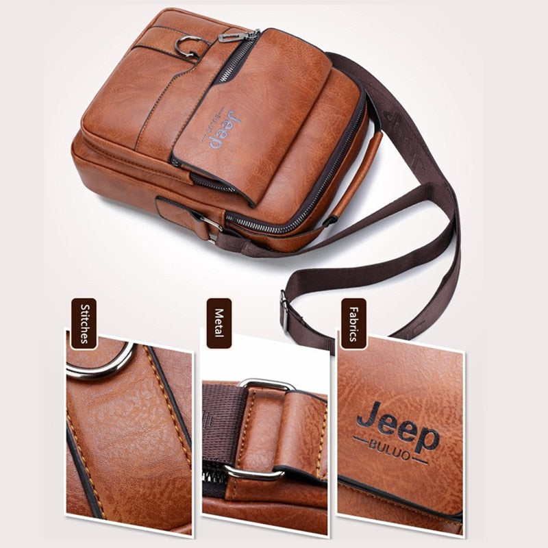 Men's Leather Jеер Bag + Free Leather Wallet