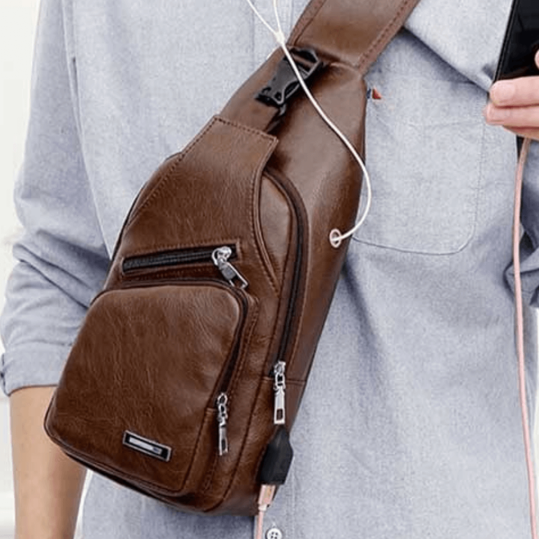 Unisex Leather Crossbody Bag