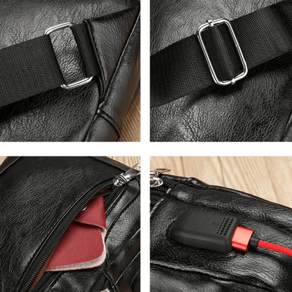 Unisex Leather Crossbody Bag