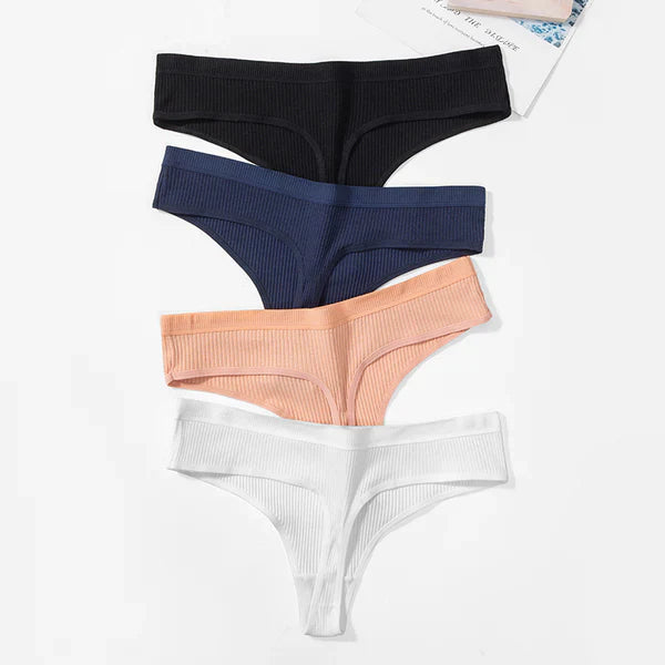 Seamless Cotton Thong Panties - Buy 5, Get 10