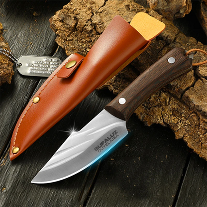 Handmade Knife Cactus  - Hand-Forged + Leather Sheath