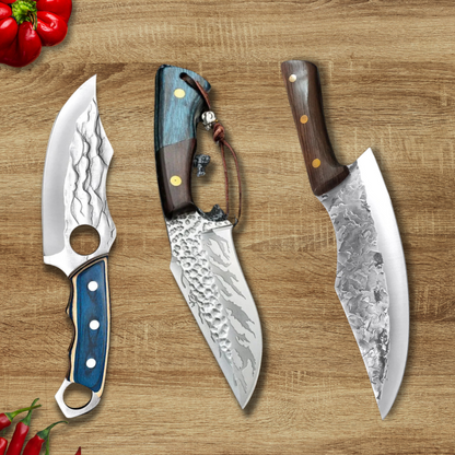 Combo of 3 Handmade Knives - Hand Forged + 3 Sheaths