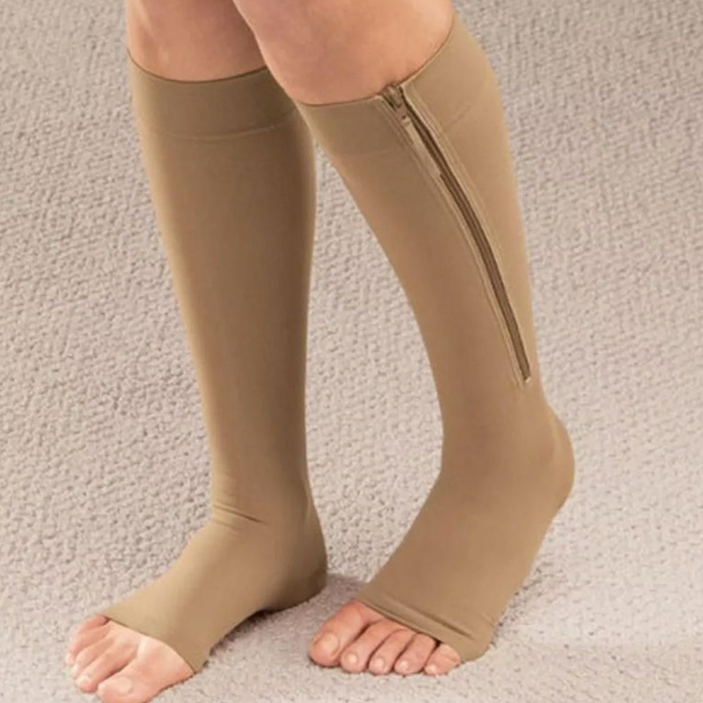 Compression Socks with Zipper for Varicose Veins and Swelling Relief