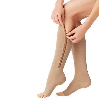 Compression Socks with Zipper for Varicose Veins and Swelling Relief