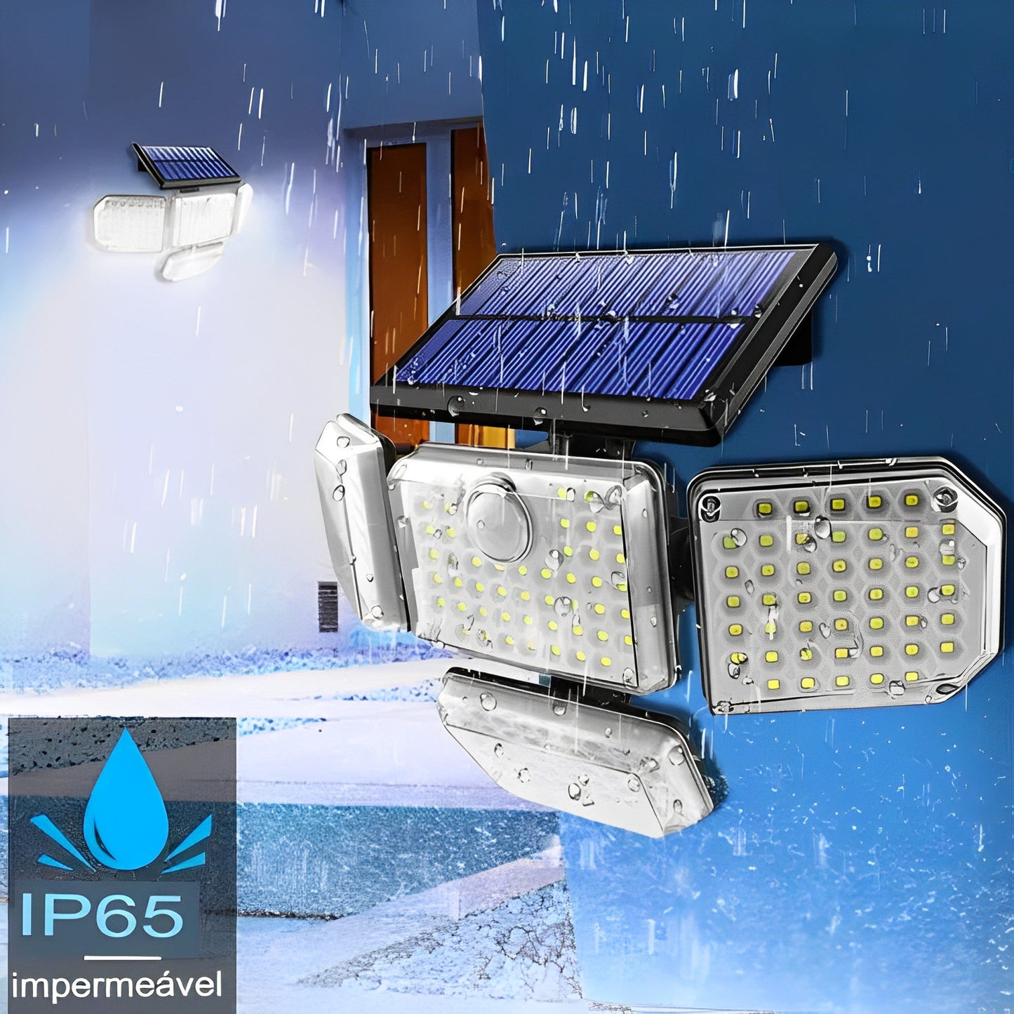 800W Solar LED Floodlight with 3 Heads - EcoLight