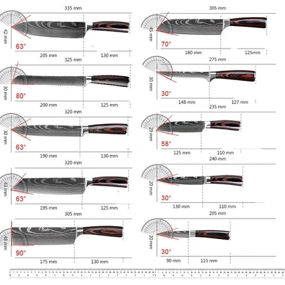 Master Knife Set - Damascus Steel Finish