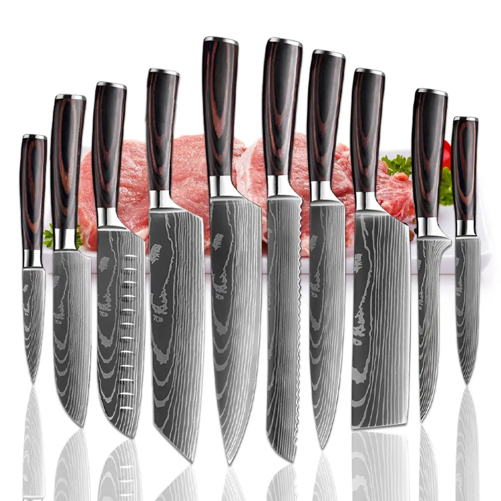 Master Knife Set - Damascus Steel Finish