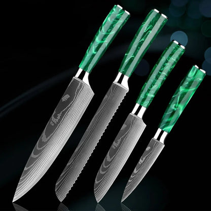 Valle Knife Set - Damascus Steel Finish