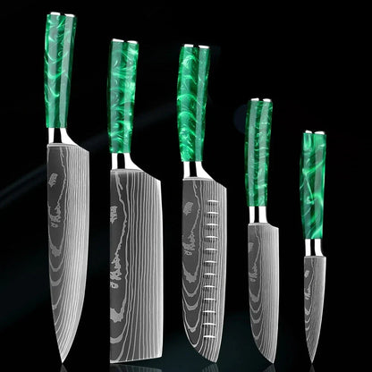 Valle Knife Set - Damascus Steel Finish