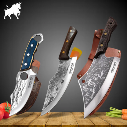 Combo of 3 Handmade BBQ Knives - Hand Forged