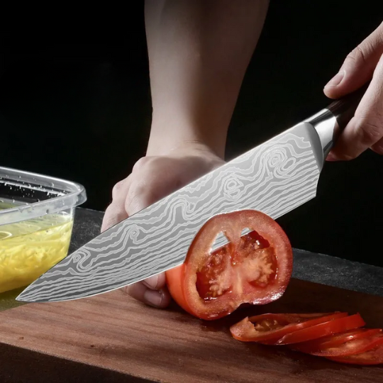 Combo Chef Knife & Master Cleaver - Damascus Finish