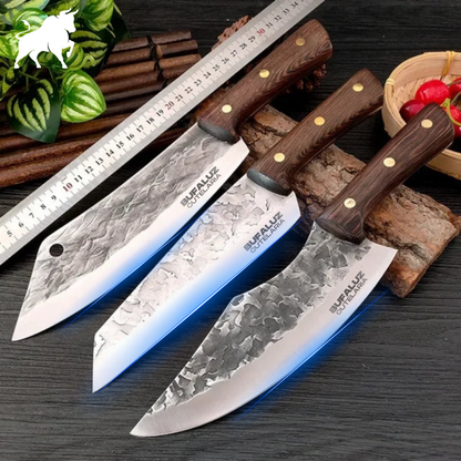 Combo of 3 Fire Handmade Cleavers - Hand Forged + Sheaths