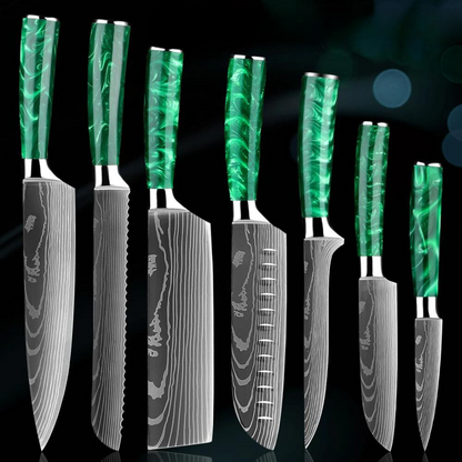 Valle Knife Set - Damascus Steel Finish