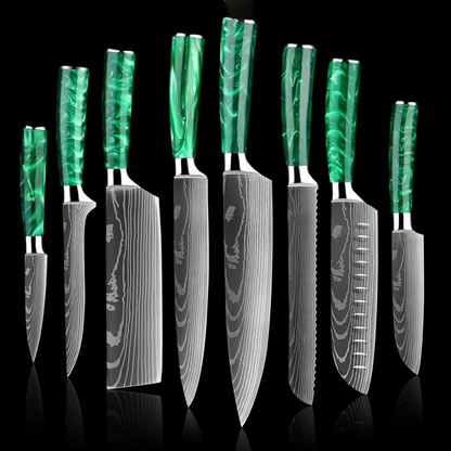 Valle Knife Set - Damascus Steel Finish