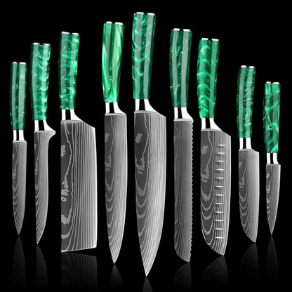 Valle Knife Set - Damascus Steel Finish