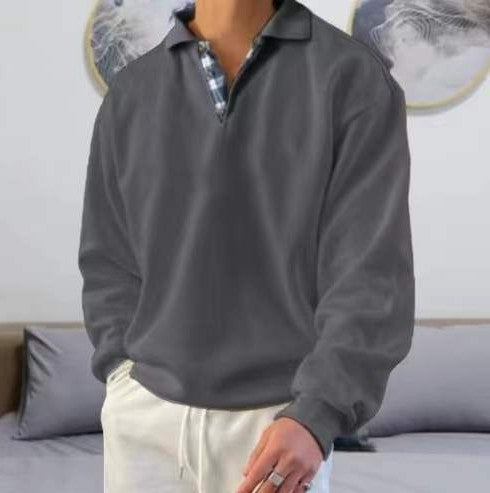 Bruno - Men's Long Sleeve Hooded Jumper with V-Neck