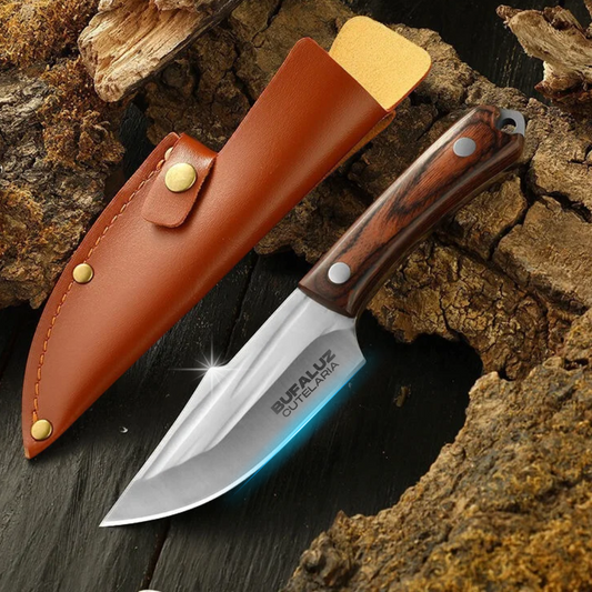 Handmade Knife Cactus  - Hand-Forged + Leather Sheath